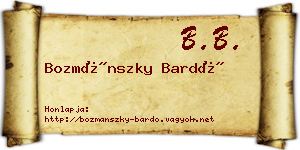 Bozmánszky Bardó névjegykártya